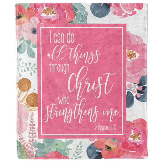 I Can Do All Things Through Christ Blanket, Philippians 4:13-Luxe Palette