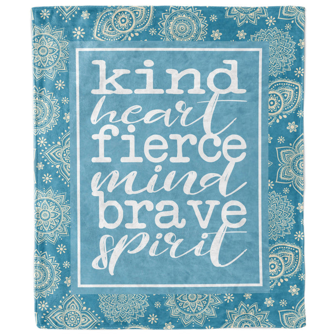 Kind Heart Fierce Mind Brave Spirit Quote Blanket-Luxe Palette