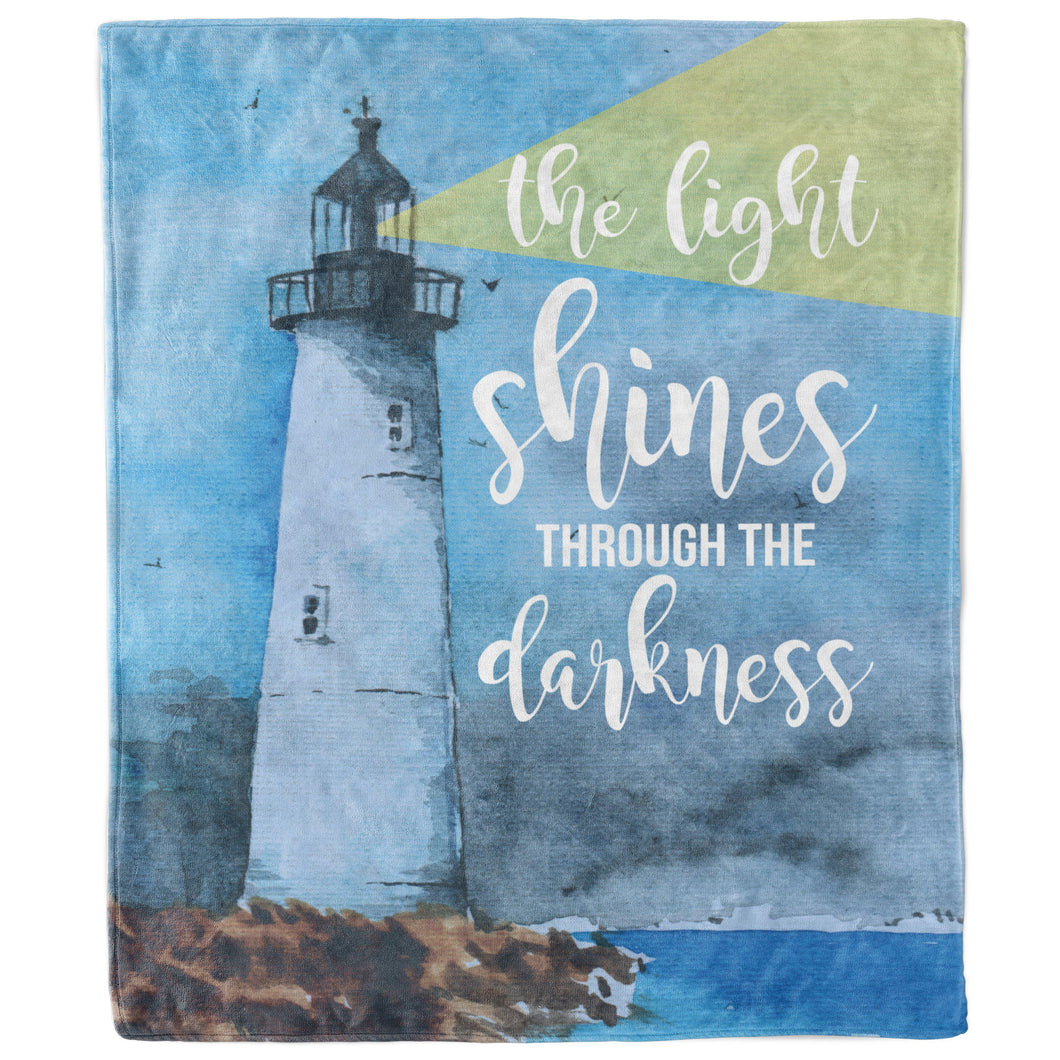 Light Shines Through the Darkness Nautical Inspirational Blanket-Luxe Palette