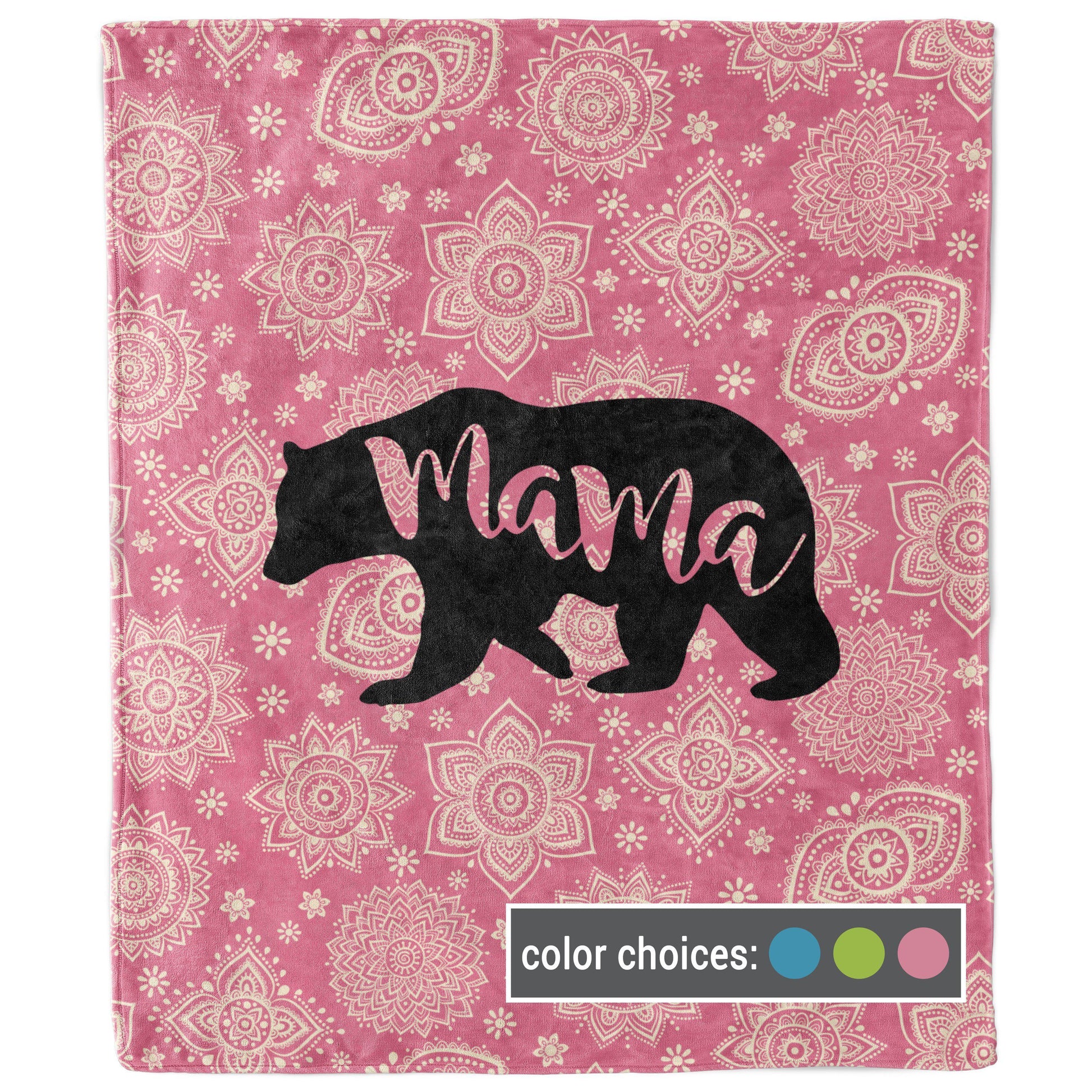 Mama Bear Mandala Inspirational Blanket-Luxe Palette