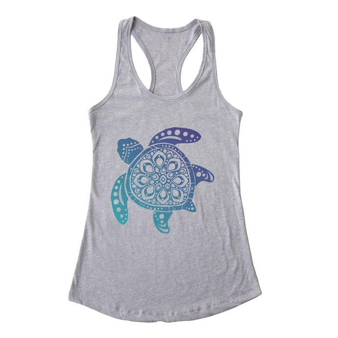 Mandala Sea Turtle Gradient Racerback Tank Top-Luxe Palette