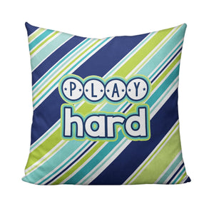 Play Hard Diagonal Striped Playroom Pillow-Luxe Palette
