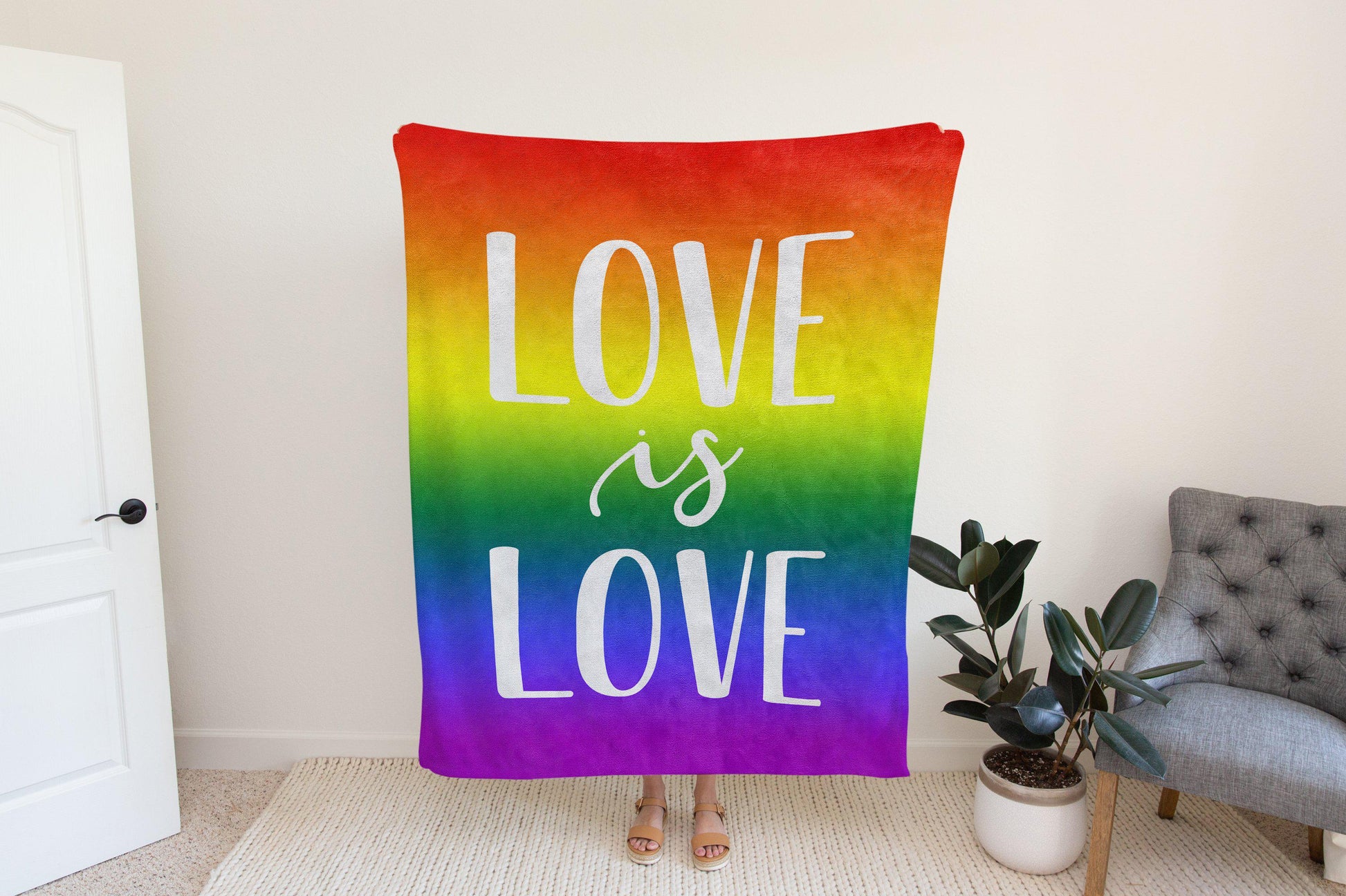 Rainbow Love is Love Pride Blanket-Luxe Palette