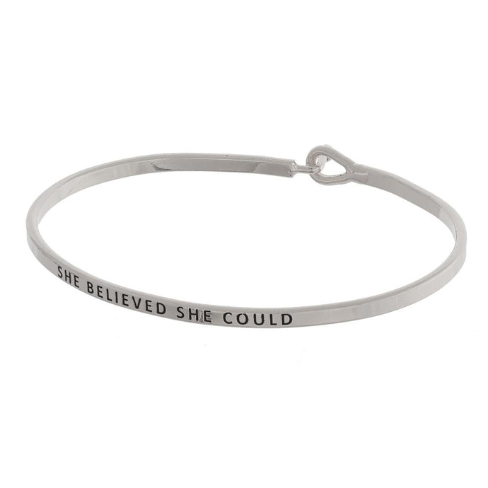She Believed She Could Inspirational Bangle Bracelet-Luxe Palette