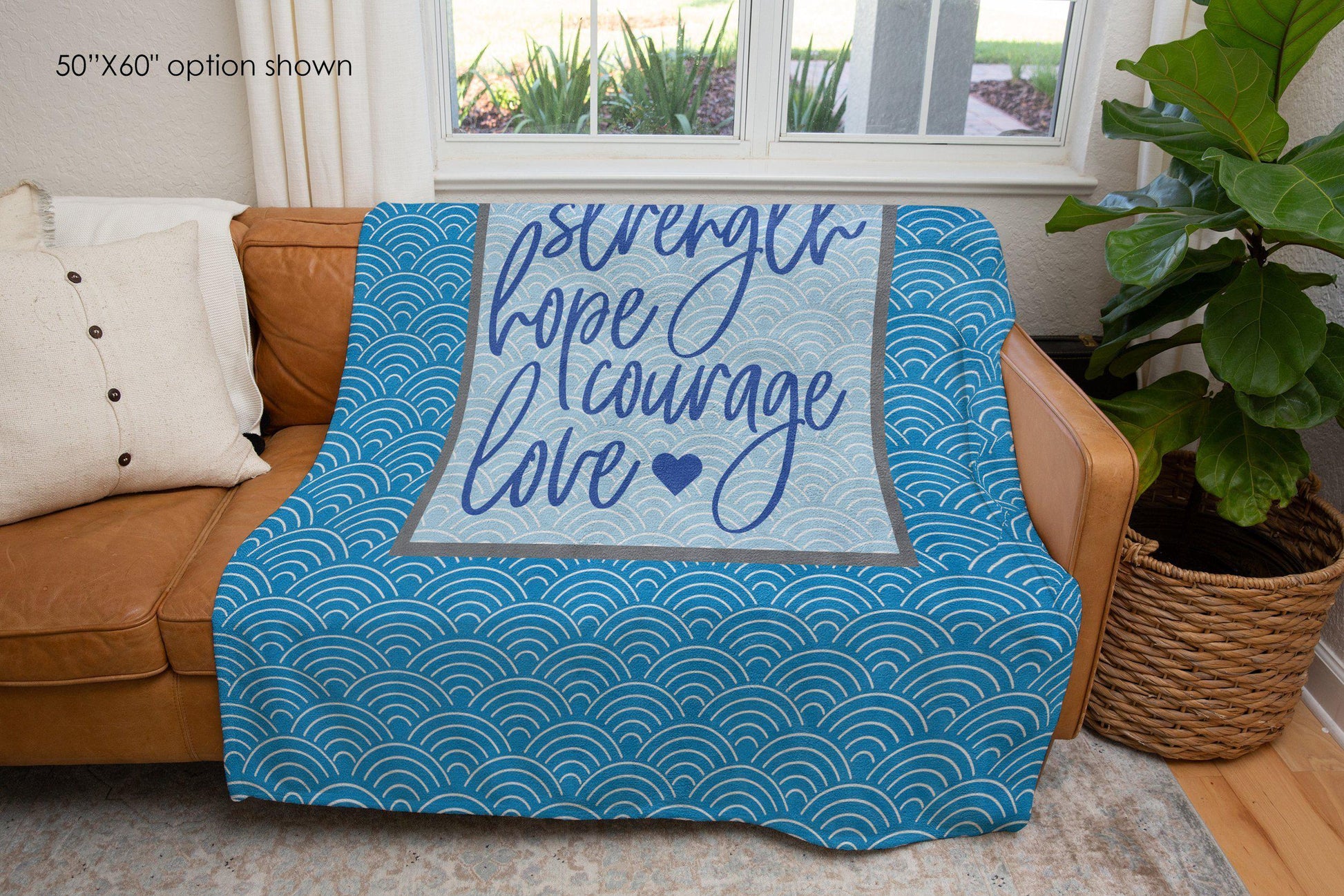 Strength Hope Courage Love Inspirational Blanket-Luxe Palette