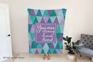 Strong, Brave, Loved Purple and Teal Blanket-Luxe Palette