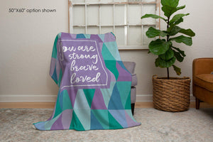 Strong, Brave, Loved Purple and Teal Blanket-Luxe Palette