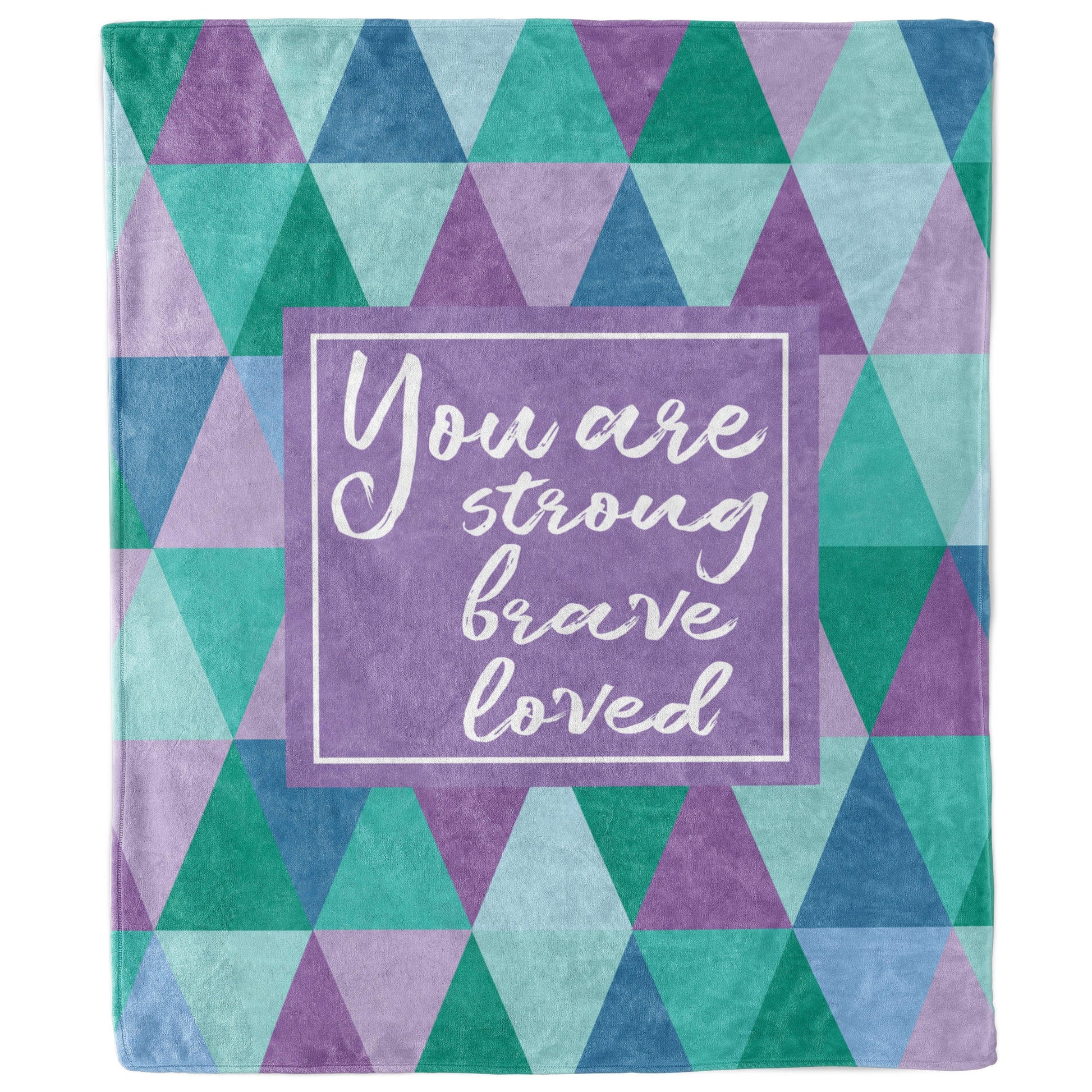 Strong, Brave, Loved Purple and Teal Blanket-Luxe Palette