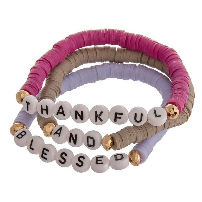 Thankful and Blessed Inspirational Bracelet Set-Luxe Palette