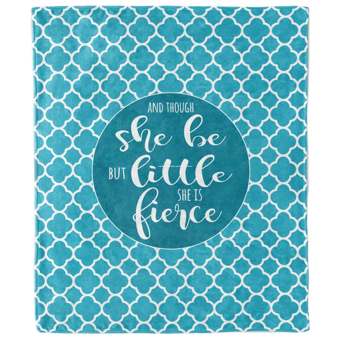 Though She Be But Little Teal Quatrefoil Blanket-Luxe Palette