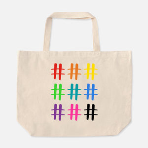 Warrior Hashtag Large Tote Bag-Luxe Palette