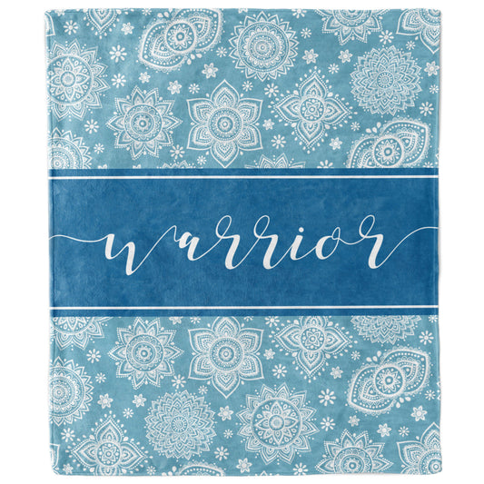 Warrior Mandala Inspirational Quote Blanket-Luxe Palette