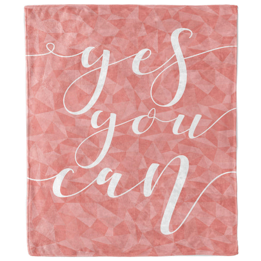 Yes You Can Inspirational Quote Blanket-Luxe Palette