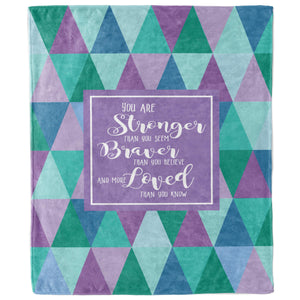 You Are Stronger, Braver, Loved Purple Teal Blanket-Luxe Palette