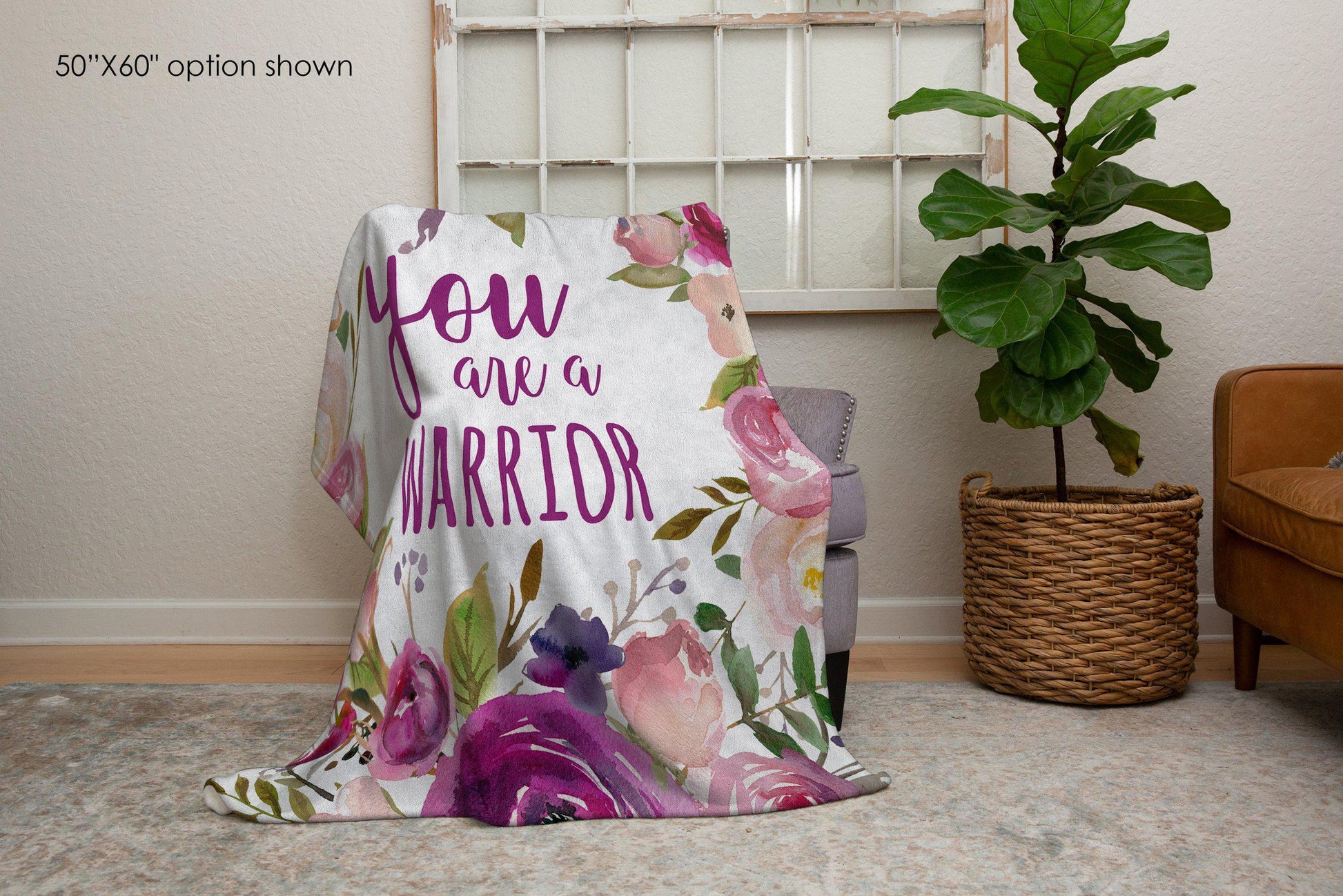 You Are a Warrior Purple Flower Blanket-Luxe Palette