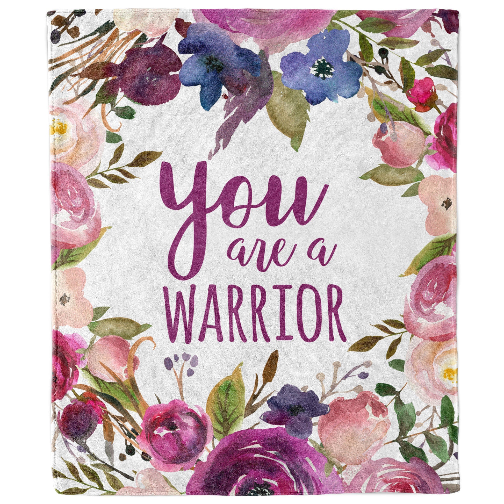 You Are a Warrior Purple Flower Blanket-Luxe Palette