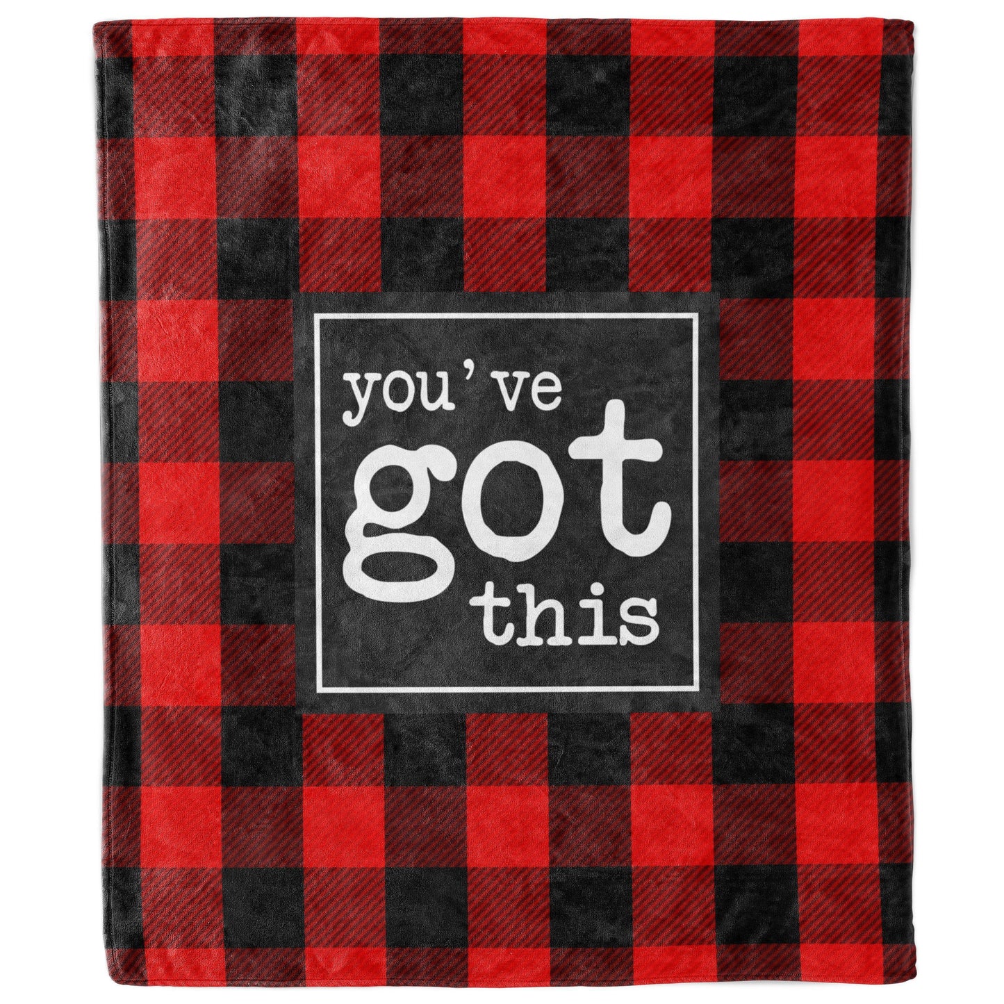 You've Got This Buffalo Plaid Inspirational Blanket-Luxe Palette