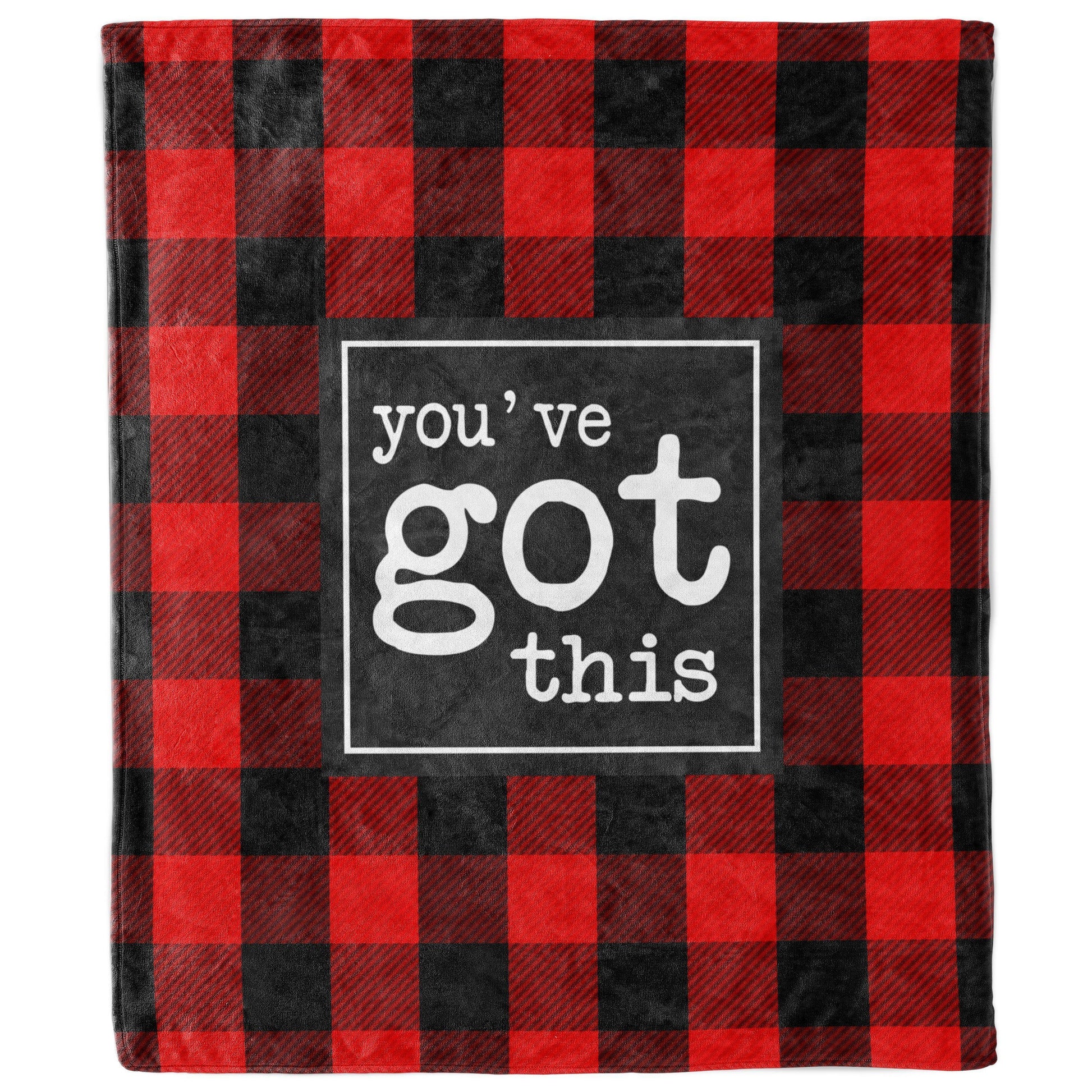 You've Got This Buffalo Plaid Inspirational Blanket-Luxe Palette