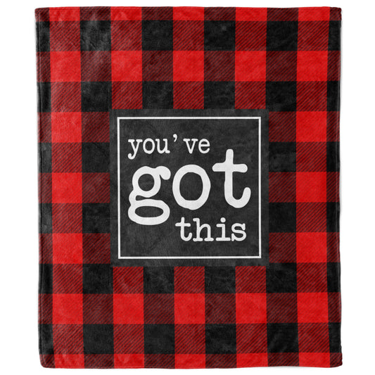 You've Got This Buffalo Plaid Inspirational Blanket-Luxe Palette