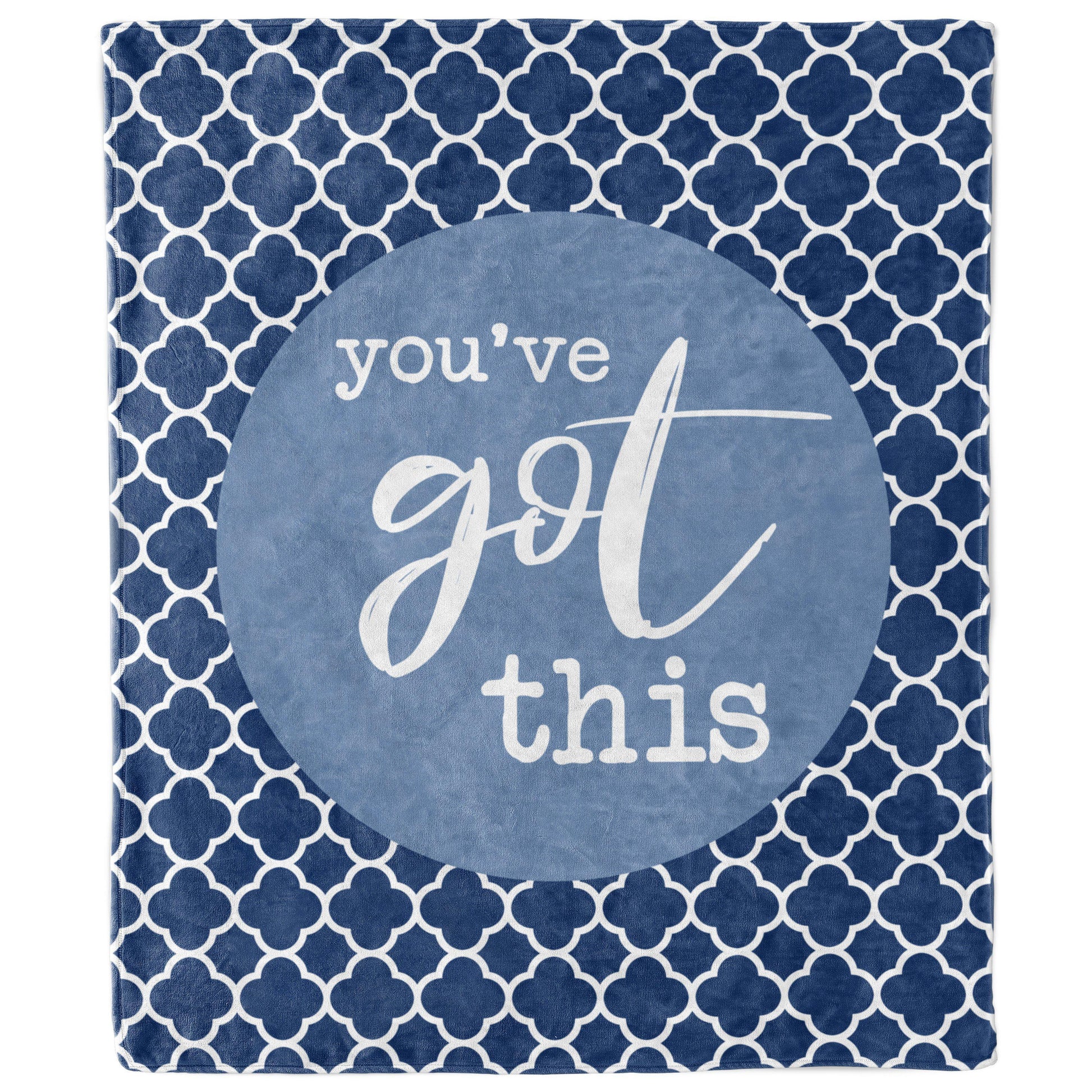 You've Got This Quatrefoil Blanket in Blue-Luxe Palette